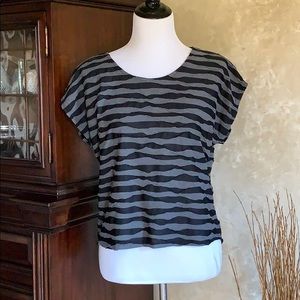 Forever 21 black & gray altered stripe top